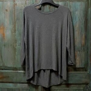 Eileen Fisher Women’s Scoop Neck Tunic Top in Charcoal, Size Large, NWOT